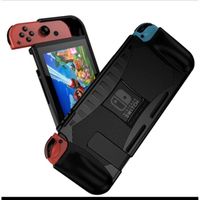 JSONTÉtui pour Nintendo Switch - Étui/Coque de Protection en TPU Compatible avec Console Nintendo Switch et Contrôleur Joy-Con (Noir