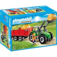 PLAYMOBIL - Tracteur avec Pelle et Remorque - Country - La Vie A La Ferme