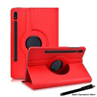Etui Rouge pour Samsung Galaxy Tab S8 11" SM-X700 - X706 avec Support Rotatif 360° avec Stylet Toproduits®