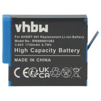 vhbw Batterie compatible avec GoPro Hero 12 Black, 12 caméra de sport, appareil photo (1730mAh, 3,85V, Li-ion)