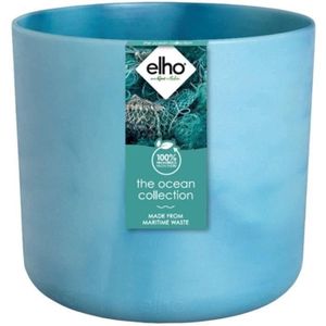 CACHE-POT Pot de fleurs ronde ELHO The Ocean Collection - Bleu - Ø 22 x H 20 cm - 100% recyclé