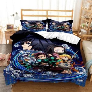 Parure De Lit Demon Slayer 1 Personne - Housse De Couette 140x200 Cm + Taie D'Oreiller
