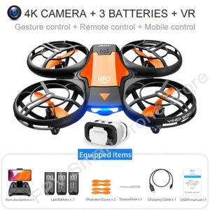 DRONE Orange 4K 3B VR - Mini Drone V8 Bleu avec Caméra P