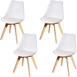 Lot de 4 chaises scandinaves Conor Simili (P.U) Blanc