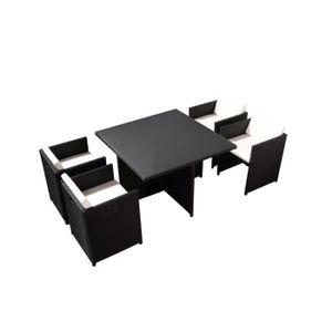 Ensemble table et chaise de jardin Salon de jardin - 4 personnes - MIAMI - Concept Us