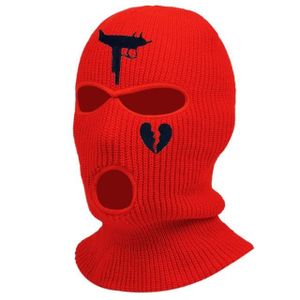 CASQUETTE rouge - Masque de Ski à trois trous, cagoule de né
