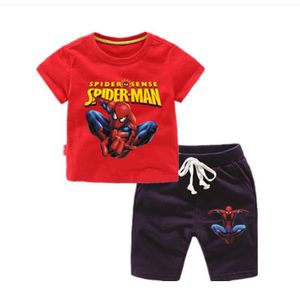 Ensemble de vêtements OUTAKING Nouveau Vetement Petits Garcons/Filles SpiderMan T-shirt Shorts Set Pour 1-7 ans Rouge