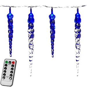 GUIRLANDE D'EXTÉRIEUR Guirlandes Lumineuses Stalactites Glaçons LED Blanc/Bleu - Voltronic - 8 Modes/Télécommande - IP44 - 5,5m