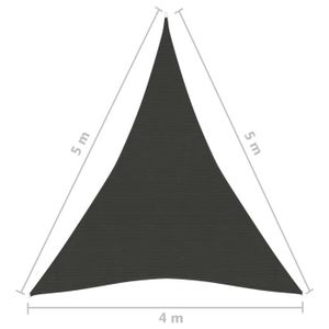 VOILE D'OMBRAGE Voile d'ombrage 160 g-m² Anthracite 4x5x5 m PEHD Q