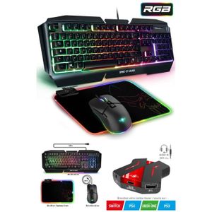 Pack de périphériques gaming - Spirit Of Gamer - PRO-ULTIMATE 500 - Souris RGB - Clavier RGB - Tapis RGB