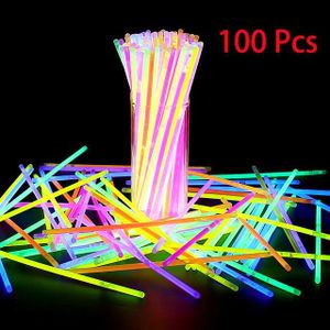 BATON LUMINEUX Lot de 100 bâtons lumineux fluorescents pour fête et mariage avec connecteurs - YWEI - Multicolore