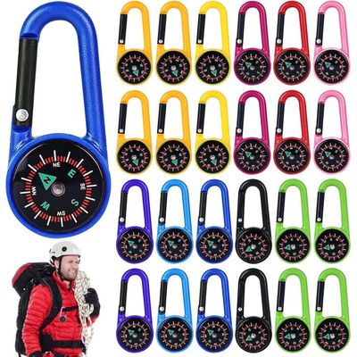 HARY – Lot De 12 Mini Boussoles Porte-clés Multicolores, Plastique ABS, étanches, Idéal Pour Enfants, Camping Et Randonnée