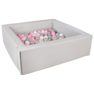 Piscine à Balles Pour Enfant, 120x120 Cm, Aire De Jeu + 1200 Balles Blanc Gris Turquoise
