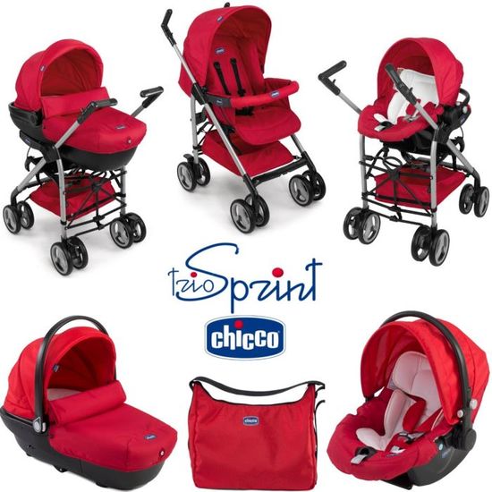 Poussette chicco trio sprint rouge cheap