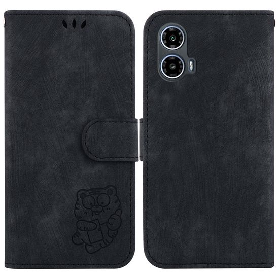 Étui Portefeuille Cuir PU Pour Motorola Moto Edge 60/60 Fusion - Fermeture Magnétique, 4 Emplacements Cartes, Fonction Support - Noir