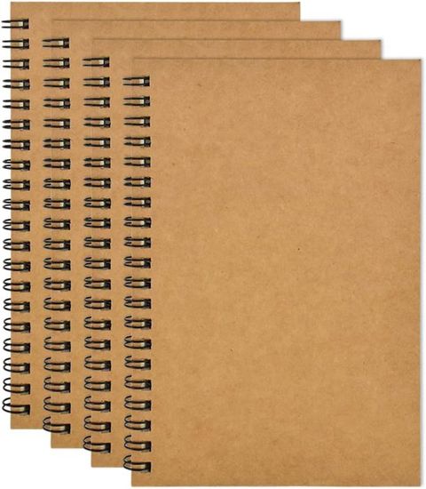 Lot De 4 Carnets De Croquis A5 160GSM - Reliure Spirale Papier Blanc 60 Pages Pour Dessin, Aquarelle Et Notes
