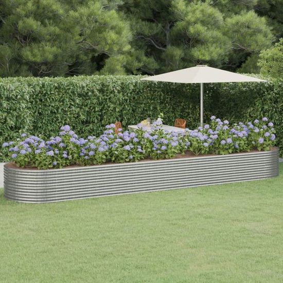 Jardinière Surélevée Acier Anthracite 80x80x68 Cm - Potager Robuste Pour Balcon Et Jardin