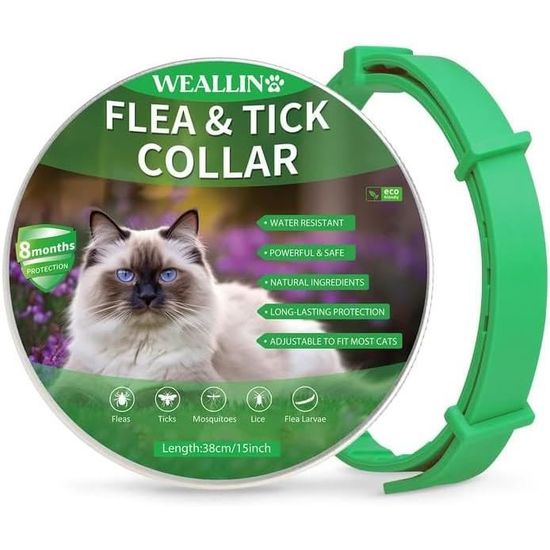 Collier Anti Puces Et Tiques Pour Chats, Collier Anti Puces Pour Chat Imperméable Et Réglable
