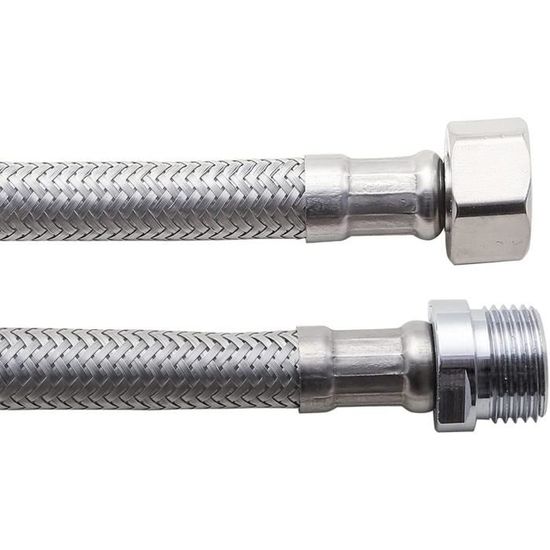 Tubi Flessibili 3/8 IG X 3/8 AG - 2 Pezzi Da 30 Cm Per Rubinetto Cucina E Bagno