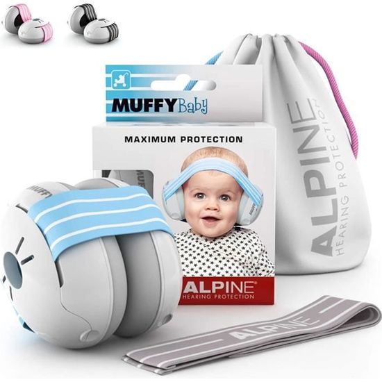 Alpine Baby Muffy Casque Anti bruit bébé Protection Auditive pour bebe et tout-petits - Casque antibruit jusqu'à 36 mois - Améliore