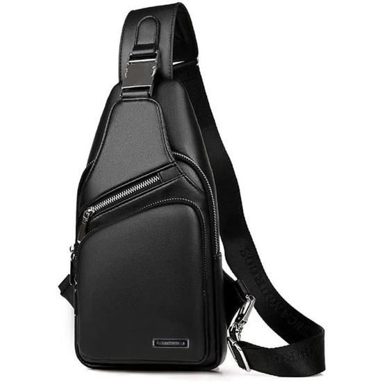 Sac Bandoulière Homme En Cuir PU Noir – Pratique Et élégant Pour Le Quotidien