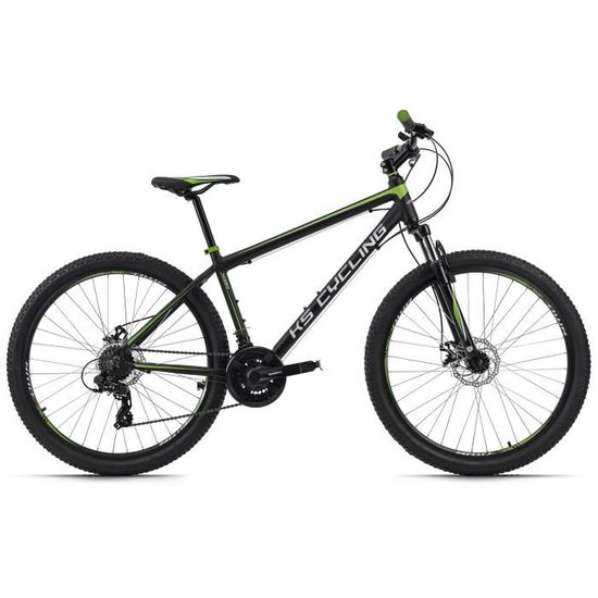 Vélo VTT Semi-Rigide 27'' - KS CYCLING - Xceed - 21 Vitesses - Noir-Vert - Taille de Cadre 42 cm