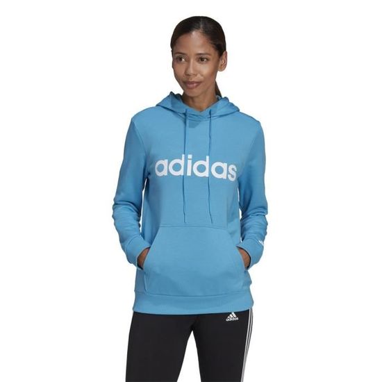 Sweat ADIDAS Linear HD Bleu Femme/Adulte Manches longues Col