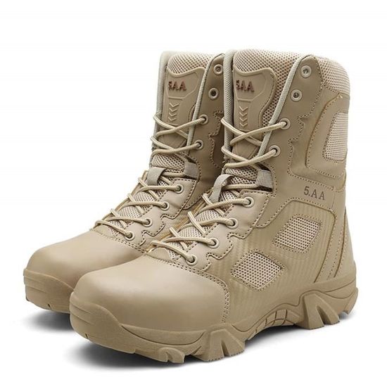 Bottes De Randonnée Tactiques Homme - Cuir Suédé Imperméable - Semelle Antidérapante - Pour Marche Militaire Et Outdoor