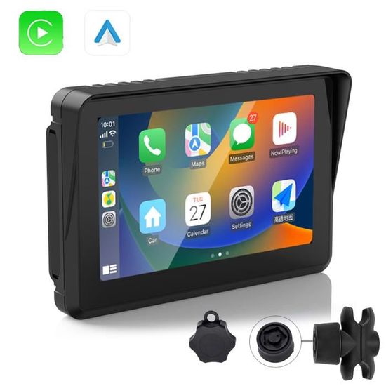 Navigateur GPS de moto 5 pouces écran tactile HD Bluetooth WiFi 5.8GHz  CarPlay et Android Auto sans fil étanche IPX7 Radio FM - Cdiscount Auto