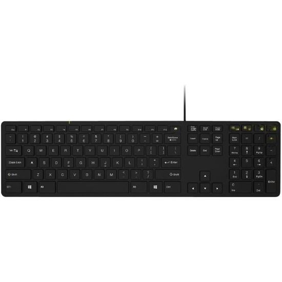 Clavier Bureau Robuste USB-A/USB-C 104 Touches - 12 Raccourcis Multimédias, Câble 1.5m, Compatible Windows/Mac