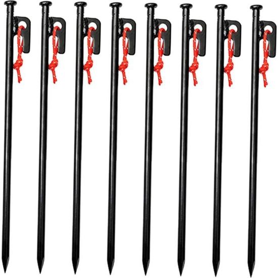 Piquets De Tente En Acier 40 Cm - Pour Sol Dur, Prairie, Camping, Tente Plage, Auvent