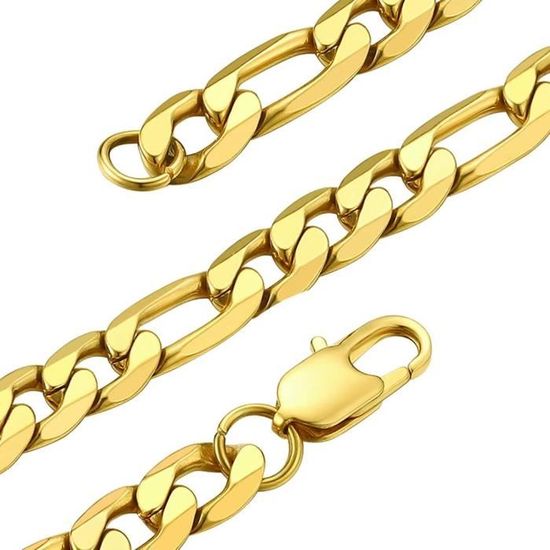 Collier Chaîne Maillon Cubain Acier Inoxydable 24 Cm, 4 Mm – Neuf, Lot De 1, Ref N682