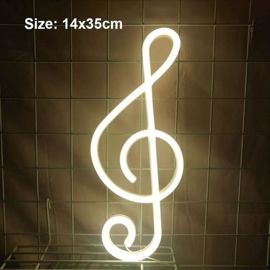 SALALIS Enseigne Néon LED Forme De Note De Musique LED Néon Lumière USB