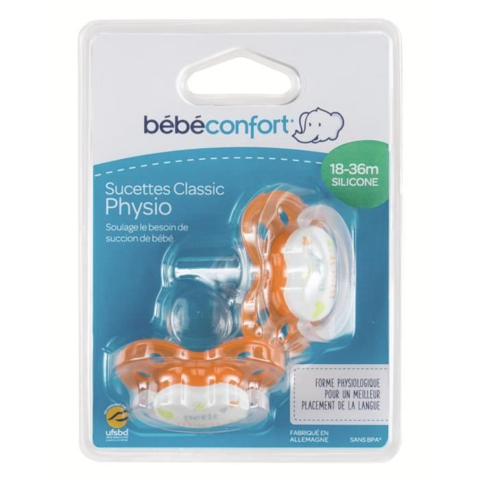 Bebe Confort Sucette Classique Physio Silicone 18 36m X2 Orange Cdiscount Puericulture Eveil Bebe