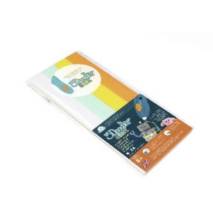3Doodler 3DS-ECO-MIX1-24 Fire & Ice Pack de filaments élastique 1.75 mm 27 g blanc, menthe, jaune, orange