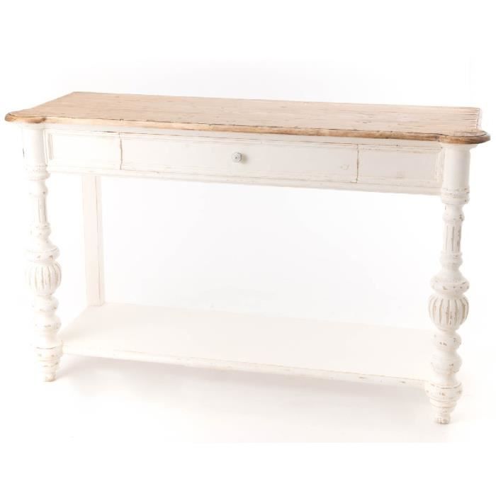 Console en sapin 140x50x85 - Amadeus Blanc