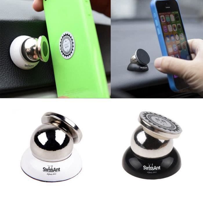 2 supports magnétique 360° de Voiture pour PDA GPS Smartphone - Blanc SWISSANT®