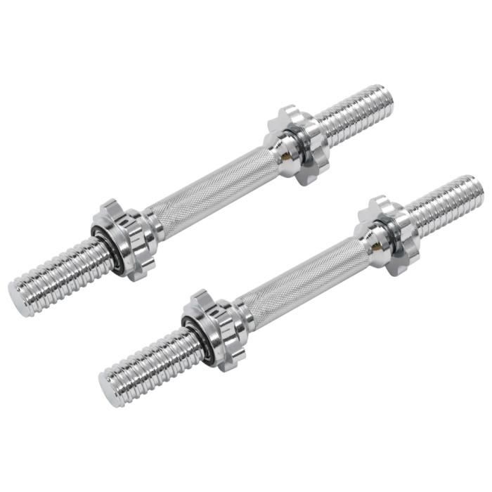 Barres d'haltères 2 pcs Set d´haltère 3x35 cm Acier Argenté Chic *242469