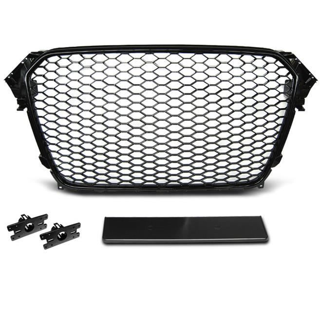 Grille de calandre Audi A4 B8 11-15 look RS noir brillant (U42)