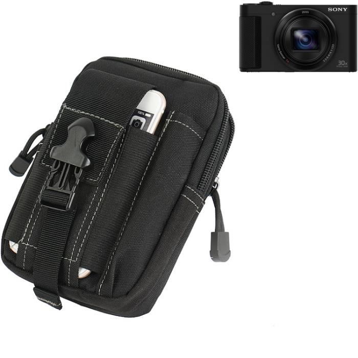 Sacoche Ceinture pochette - étui pour Sony Cyber-shot DSC-HX90, noir - Etui Caméra digital numérique Sac portable Housse