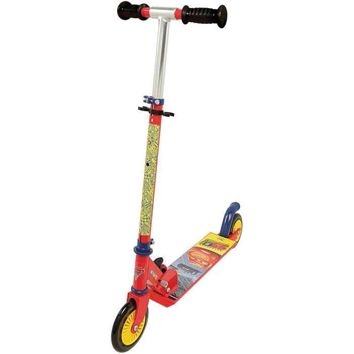 Smoby - Disney Cars 3 - Patinette 2 Roues Pliable - Trottinette Enfant - Roues Silencieuses - 750344