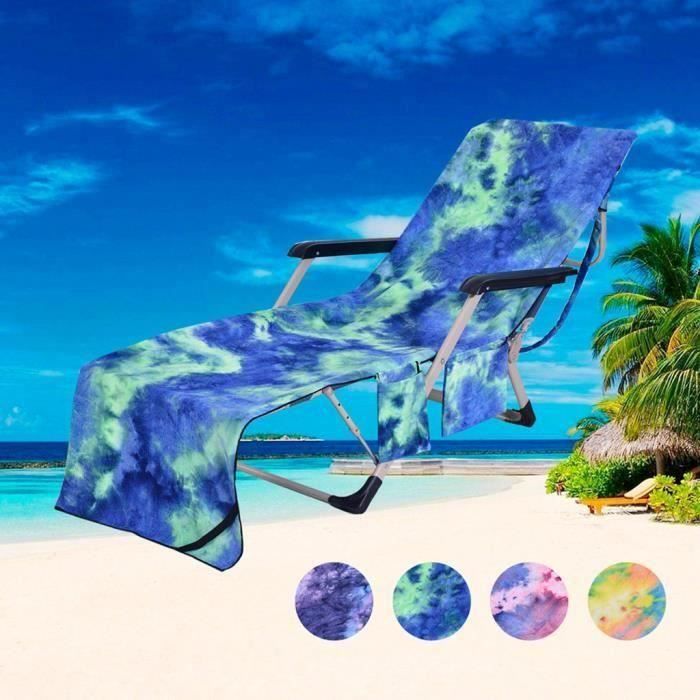 Chaise de plage Serviette de plage Housse de chaise Chaise longue serviette couverture pour piscine Sun Lounger Hôtel vacance G21C4E