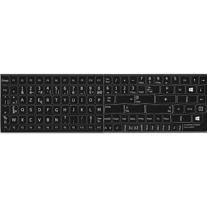 CLAVIER D ORDINATEUR Sticker Autocollant AZERTY Clavier Complet Franccedilais 112 Touches148