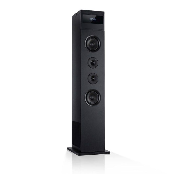 auna Karaboom 100 Enceinte colonne avec interface Bluetooth , tuner radio FM , prise AUX & 2 ports USB - MP3 - 120W max. - Noire