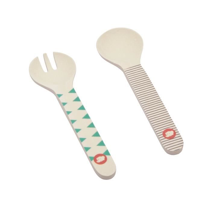 BEBE CONFORT Couverts d'apprentissage en Bambou - Jungle Vibes