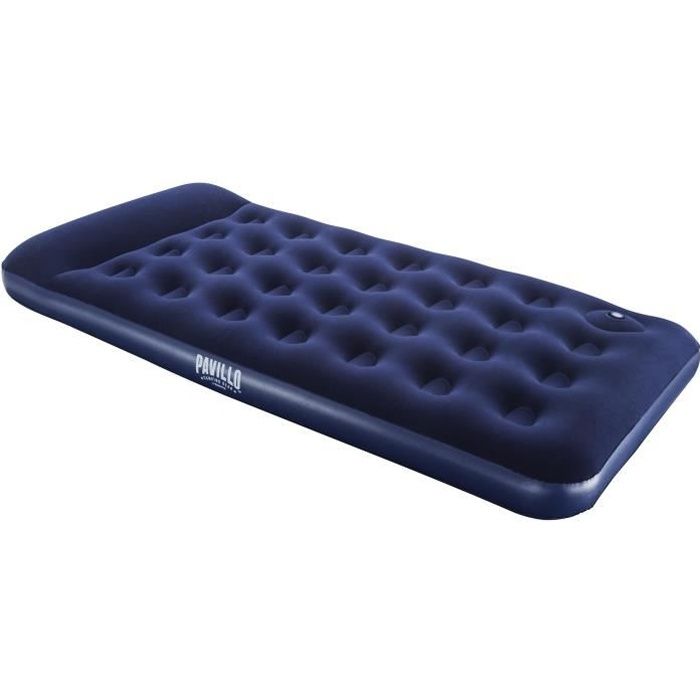 BESTWAY Matelas gonflable floqué Venture Twin + Pompe à pied – 1 place
