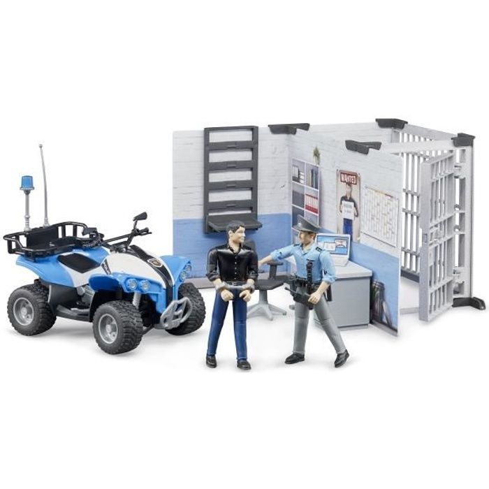 BRUDER - COFFRET POLICE BWORLD AVEC QUAD, FIGURINES ET ACCESSOIRES