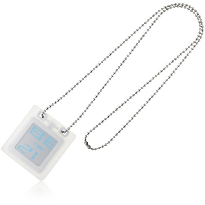 ODM - DD102A-2 - Montre Pendentif Mixte - Quartz Digitale - Collier Boules Acier