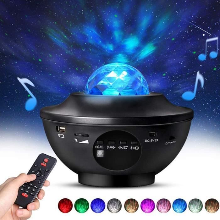 led lampe de projection ciel étoilé musique-câble USB Bluetooth -avec télécommande