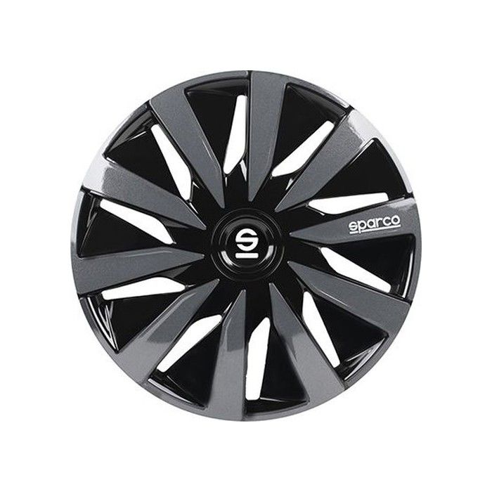 SPARCO 4 Enjoliveurs Lazio 14- Noir et Gris